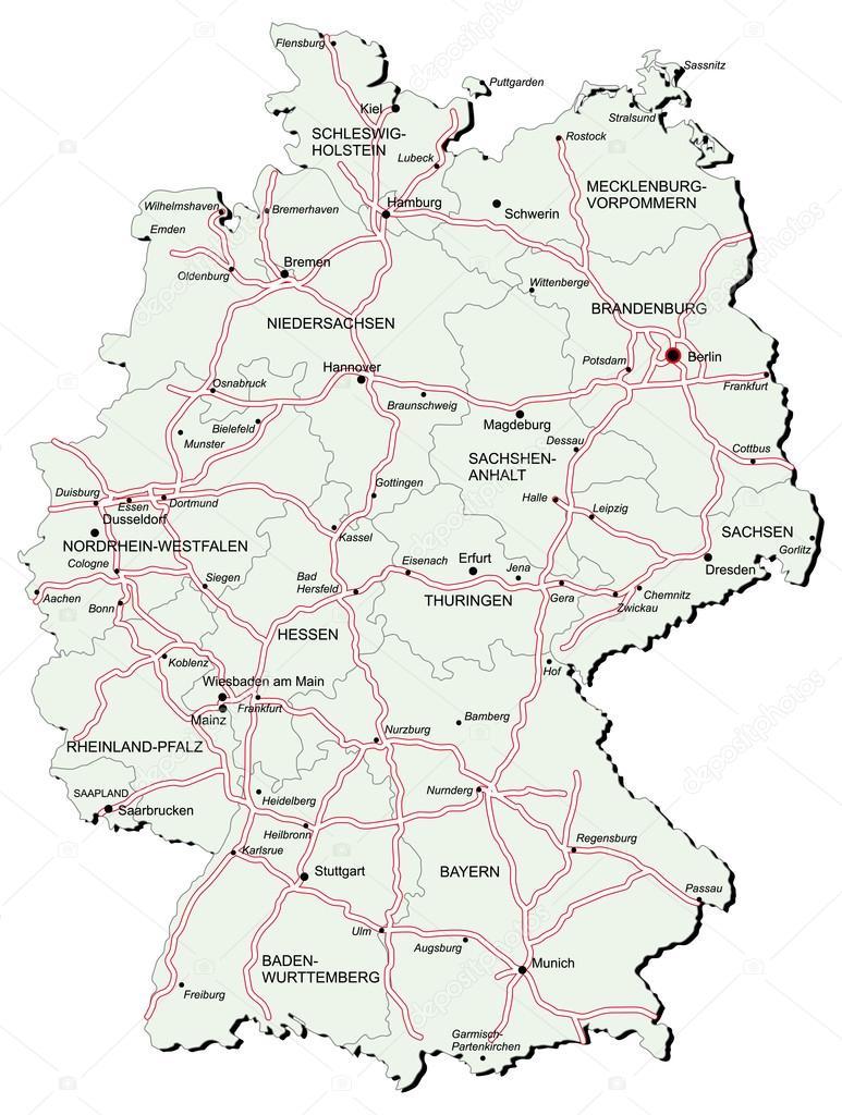 Mapa de la autopista de Alemania - Mapa de la autopista de Alemania