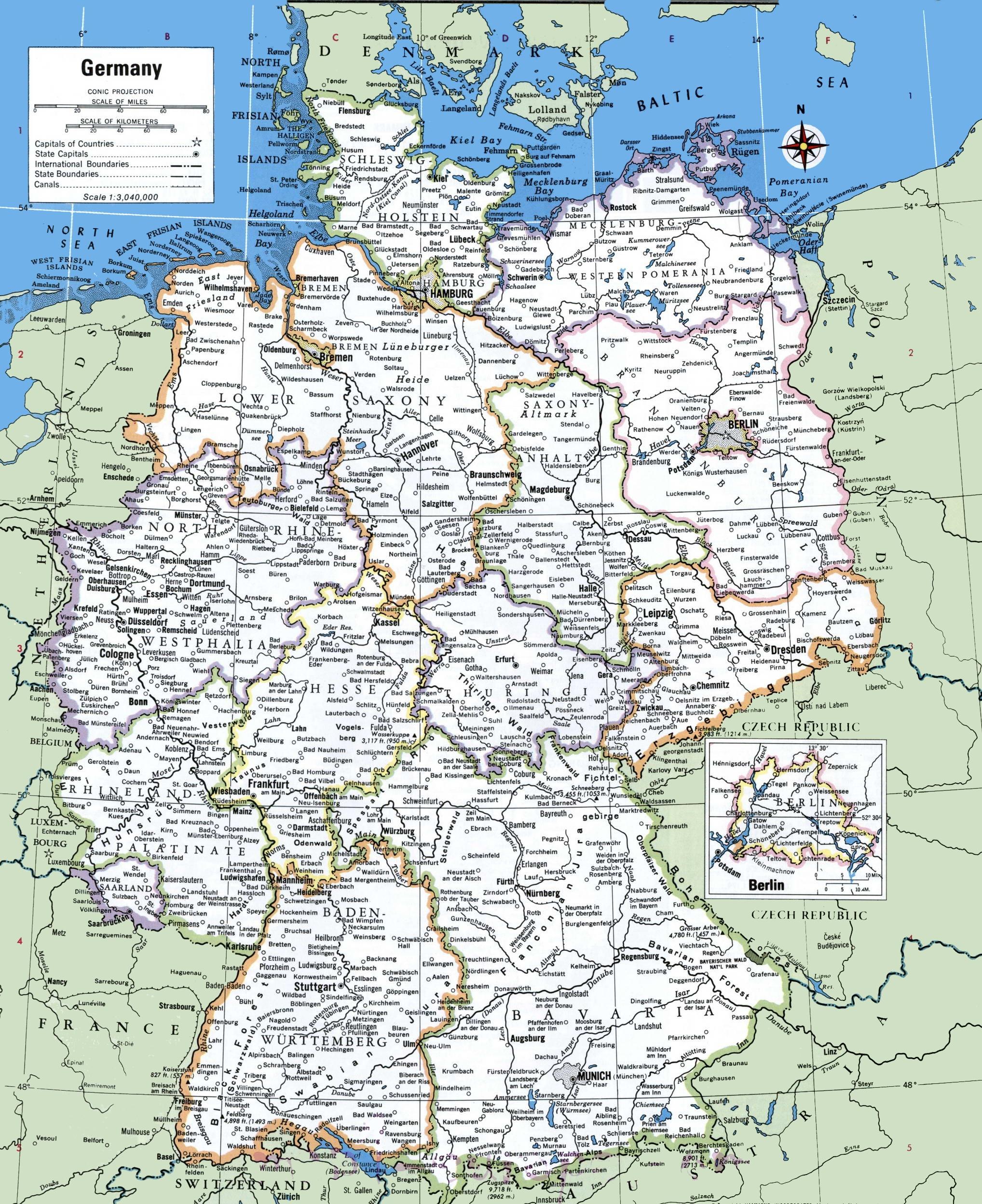 Mapa de Alemania con las ciudades - Mapa de las principales ciudades de