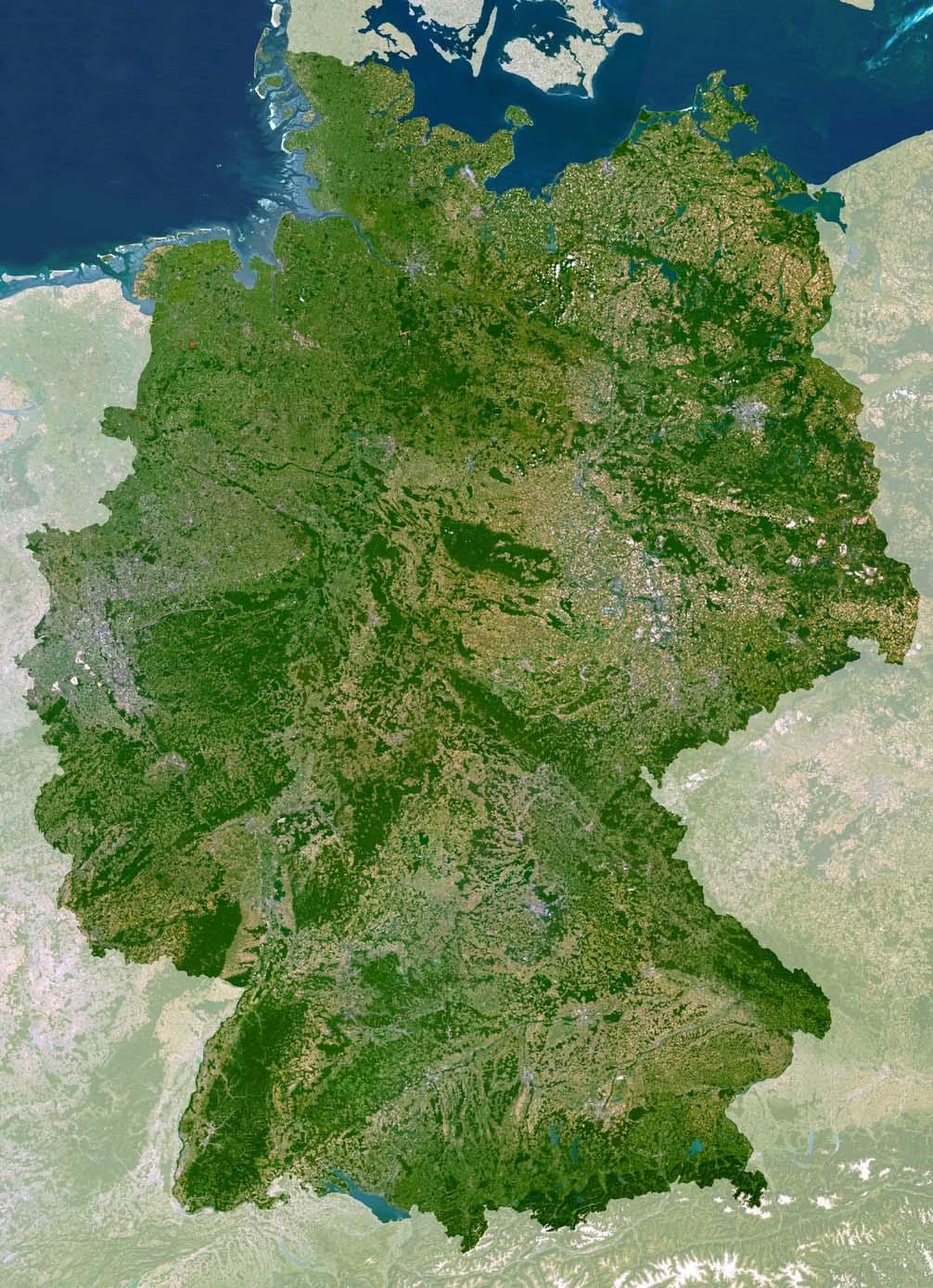 mapa de Alemania satélite