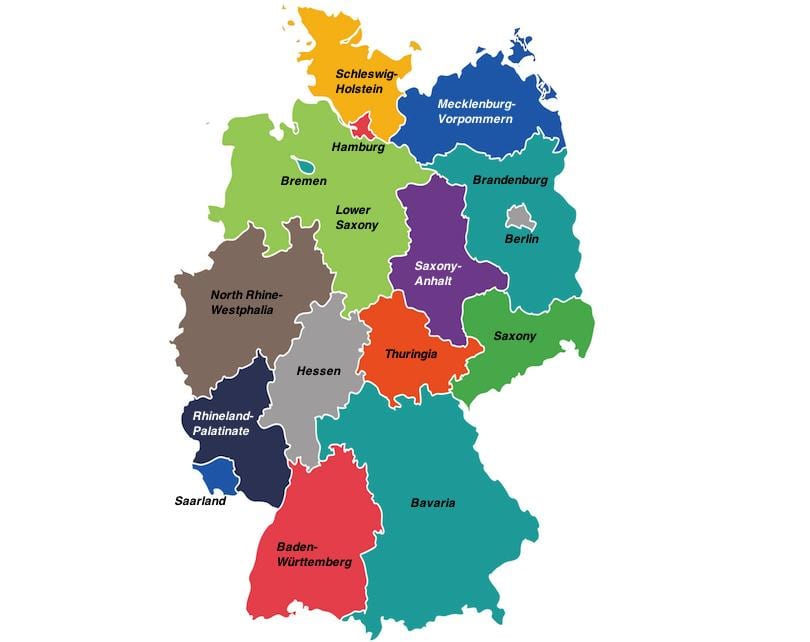 Alemania regiones mapa