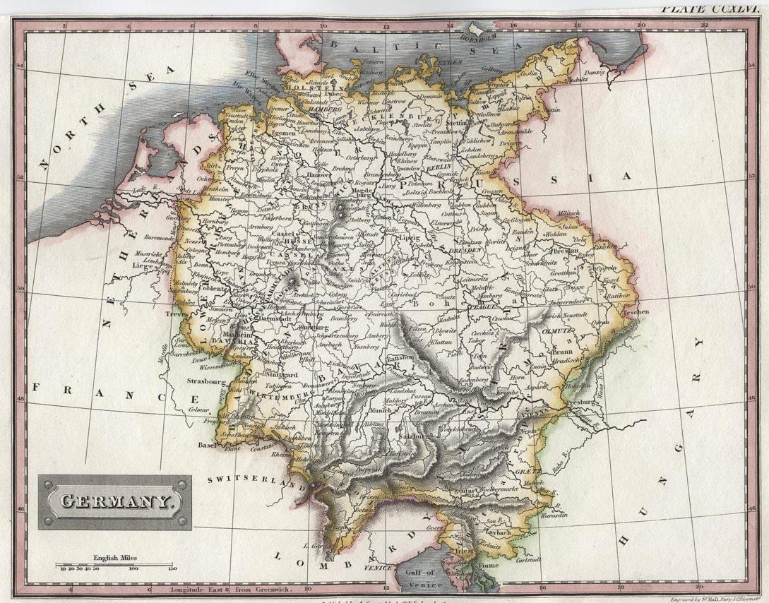 mapa de Alemania viejo