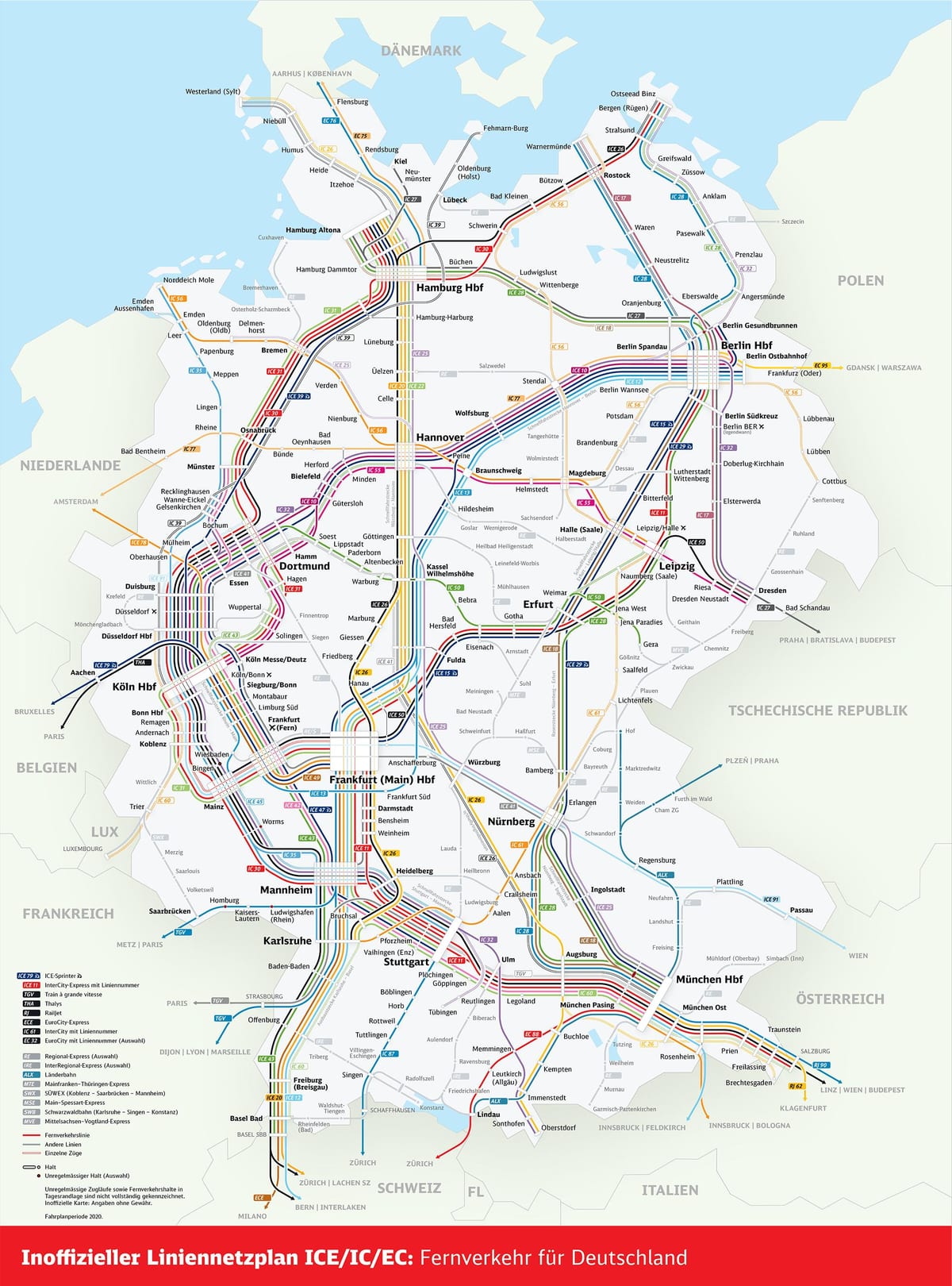 Alemania ferrocarril mapa bahn