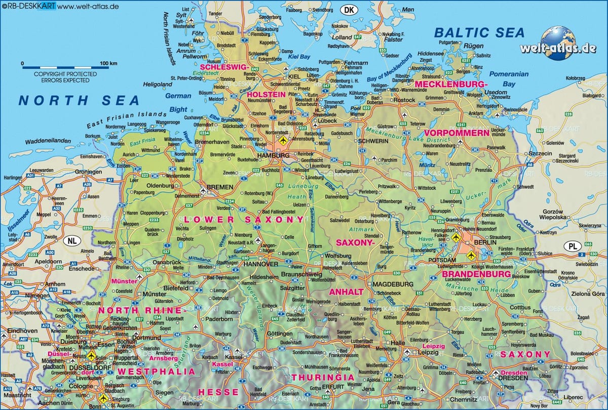 mapa de Alemania del norte