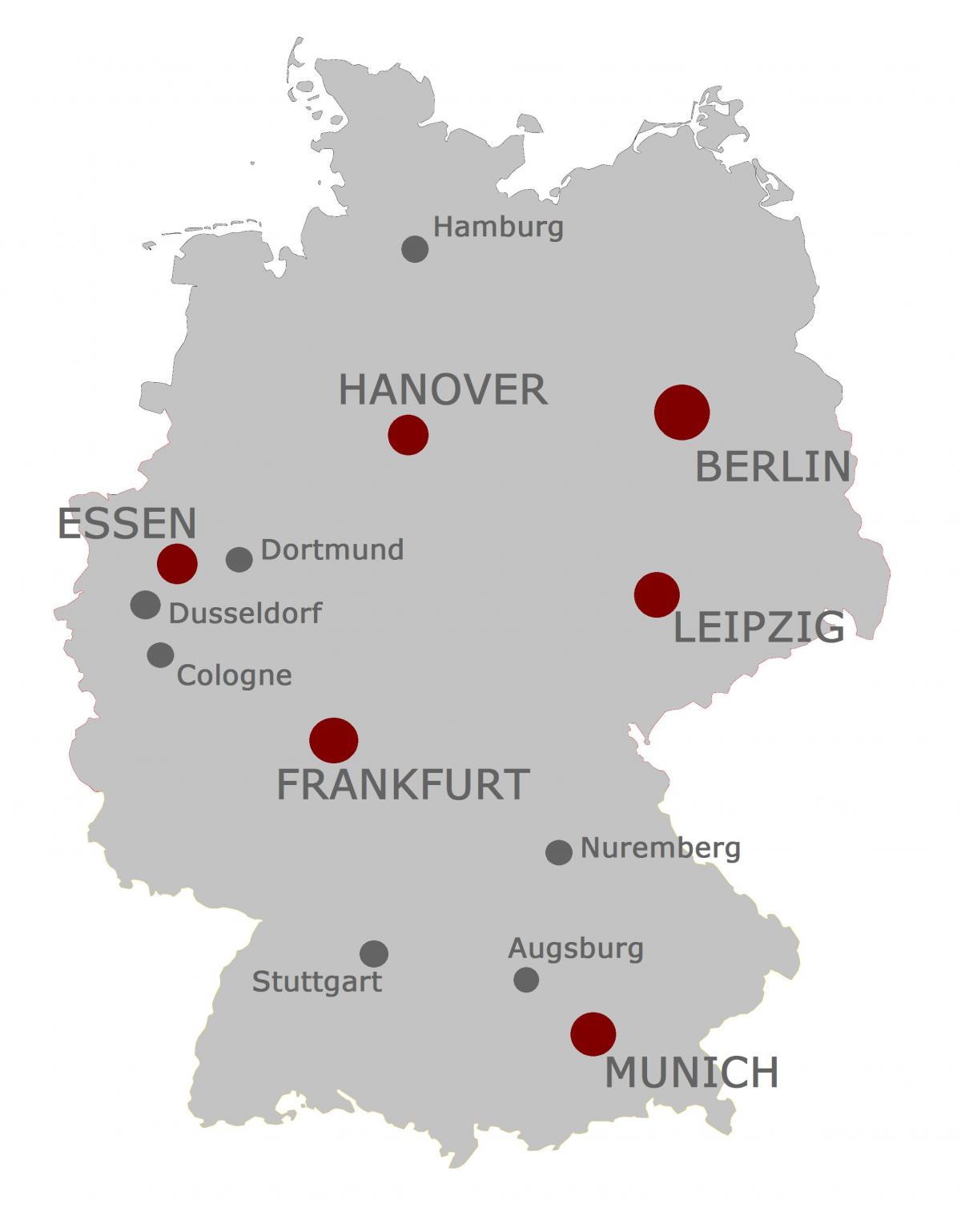 Mapa de Alemania con las principales ciudades - mapa Detallado de