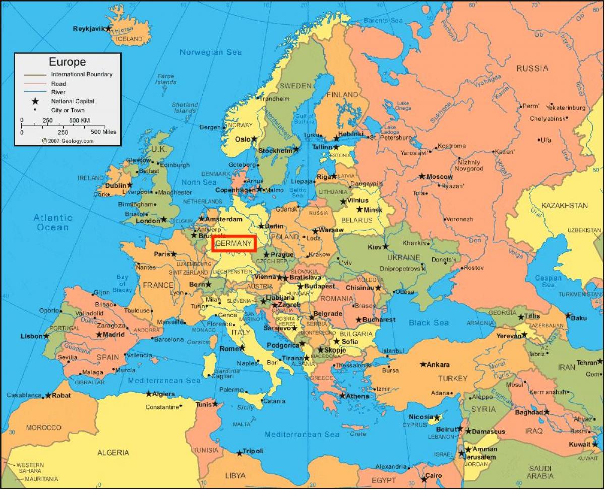 mapa de Alemania y de europa
