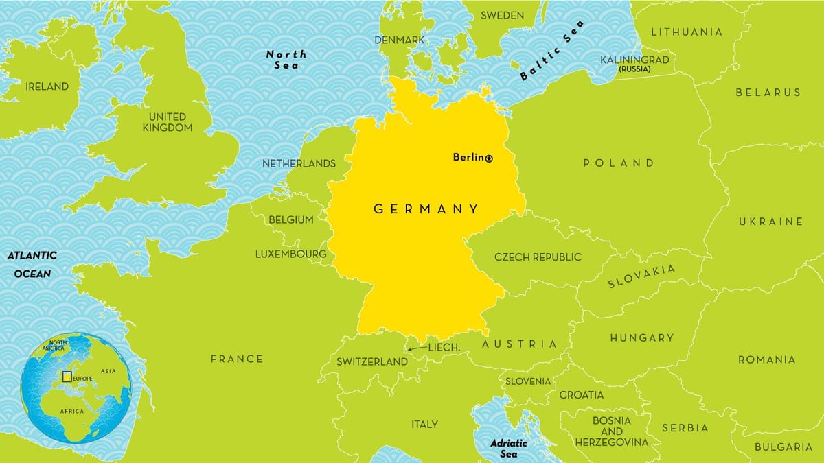 mapa de Alemania para los niños