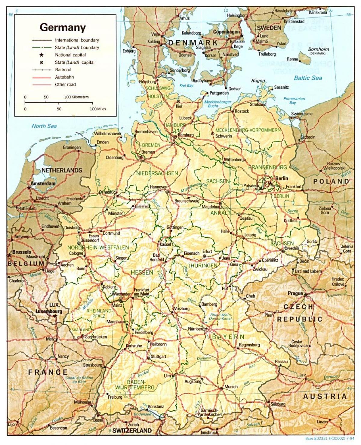 mapa alemania pdf Mapa de Alemania pdf   Descargar mapa de Alemania (Europa 