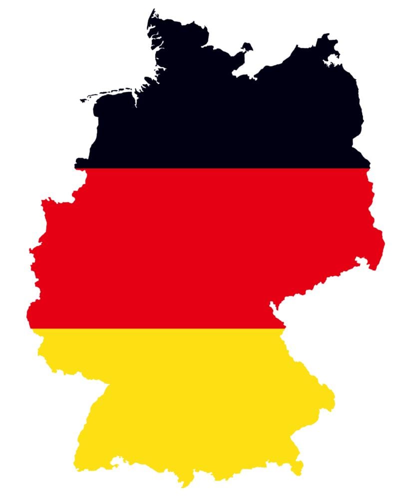 mapa de la bandera de Alemania