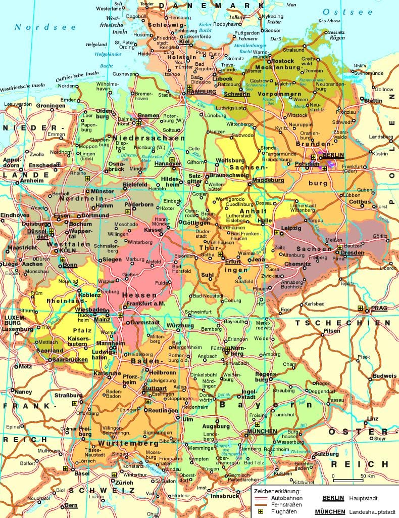 mapa de Alemania carretera