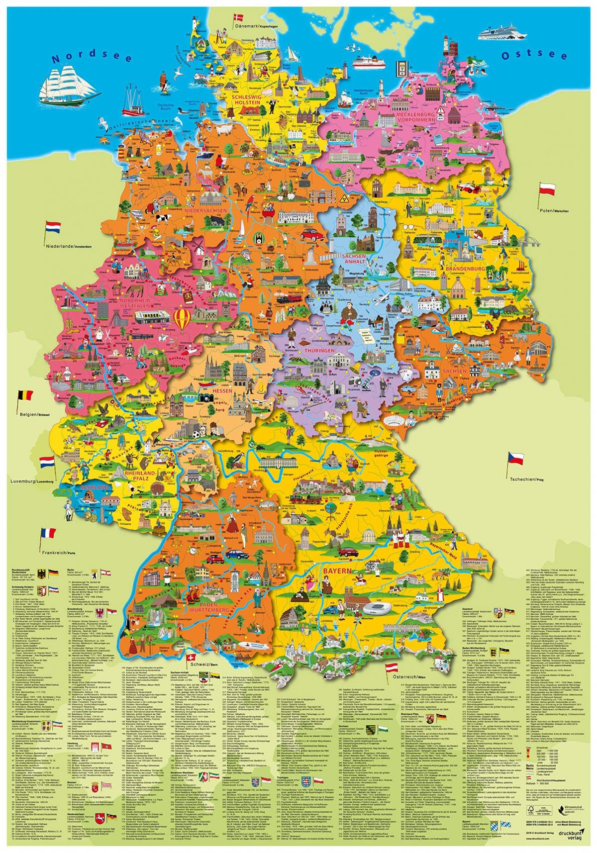 Mapa de turismo de Alemania - Mapa de destinos turísticos de Alemania