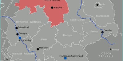 Mapa de Alemania costa