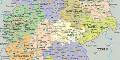 Mapa de las ciudades de Alemania