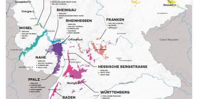 Mapa de Alemania vino