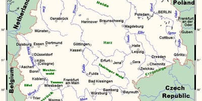 Mapa de Alemania ríos