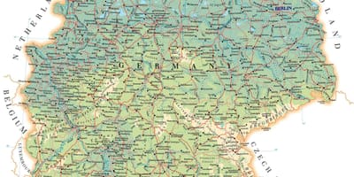 La etiqueta de mapa de Alemania
