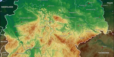 Mapa de Alemania física
