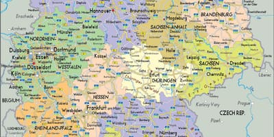 O mapa político de Alemania